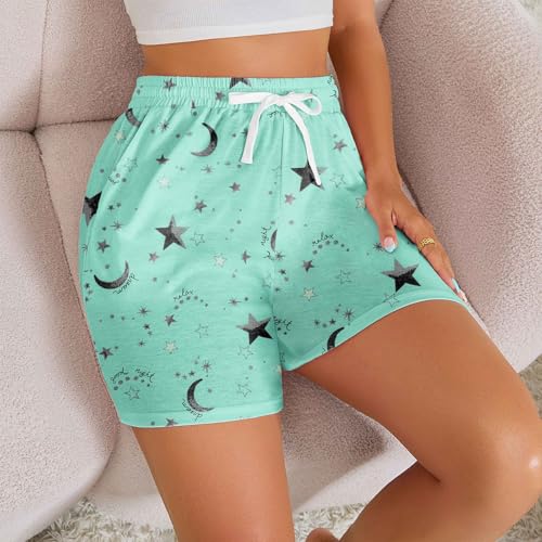 Image of American Trends 3 Pack Pajama Shorts Women Casual Elastic Waist Comfy Printed Sleep Lounge Shorts for Women PJ Bottoms