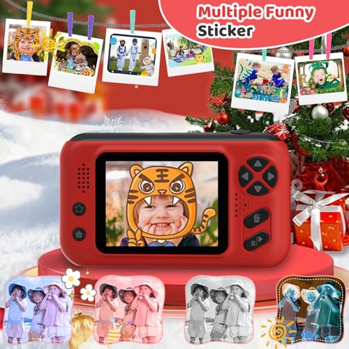 Image of Makolle Kids Camera Girls for 3 4 5 6 7 8 9 Years Old Girls,1080P HD Video Selfie Camera with SD Card Kids Digital Camera Toys for Boys Girls Birthday Gifts Red