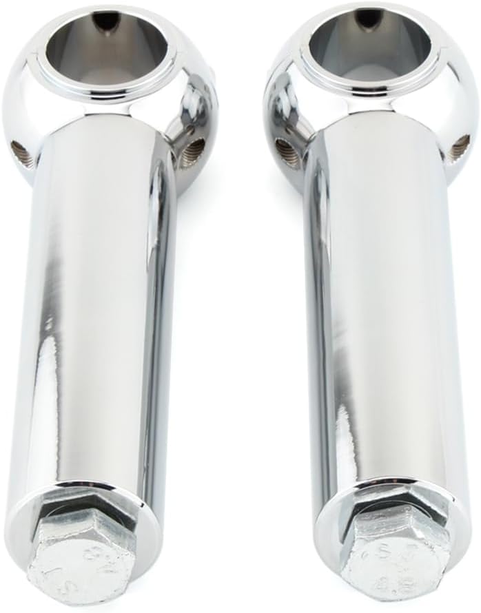Liru Chrome Pair of 5" Handlebar Clamp Riser Rise Bar for Harley Davidson Cruisers Choppers