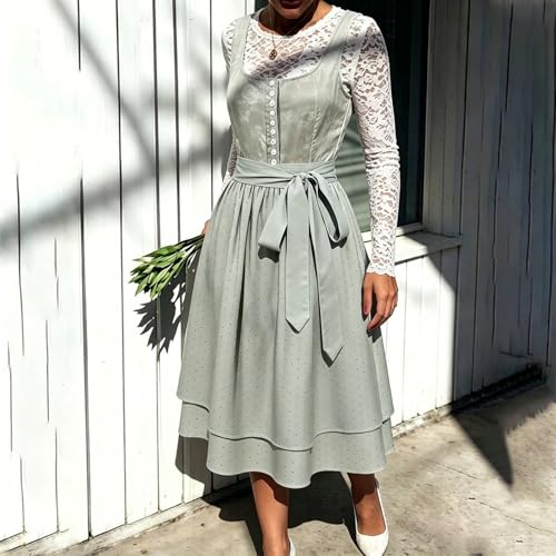 Vestido bávaro con tirantes estampados y corpiño de fiesta para trajes cosplay 3