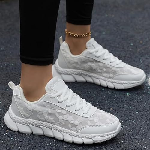 Women's Luxurious Orthopedic Sneakers, Orthopedic Sneakers for Women, Lace Print Hollow Breathable Mesh Shoes, with Arch Support3