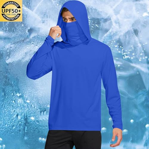 Mens Upf 50 Long Sleeve Shirt Hoodie Sun Ptotection Shirts for Men with Mask Lightweight Cooling Fishing Hoodies2
