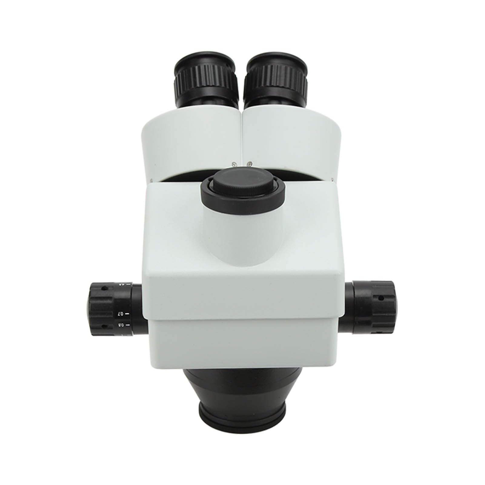 FTVOGUE Cabezal de Microscopio Cabezal de Microscopio Estéreo Trinocular de Vidrio Metálico Zoom de 3,5X a 45X Inclinación de 45 Grados Rotación de 360 ​​Grados para Inspección de Laboratorio de