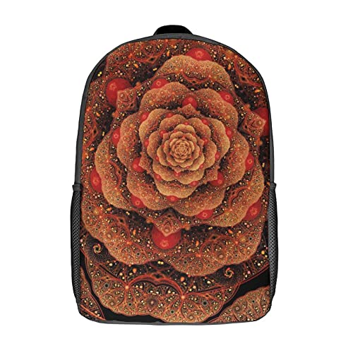Sac à dos d'école 17 pouces avec imprimé Fractal en 3D pour adolescents
