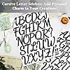 BINLINHONGO 175 Cursive Alphabet Stickers, 5 Sheets 2 Inches Self-Adhesive Vinyl Letter Sticker Decals for Doors, Mailbox, Scrapbooks, Gift Decors - Black #4