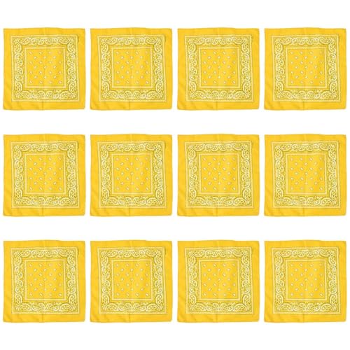 MEIBAOGE 12 pañuelos cuadrados grandes con estampado de flores de anacardo para la cabeza para actividades al aire libre