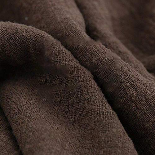 Hahhhha 130 x 100 cm Patchwork para verano, tela de lino, fina, para el hogar, ropa de bricolaje natural (café)