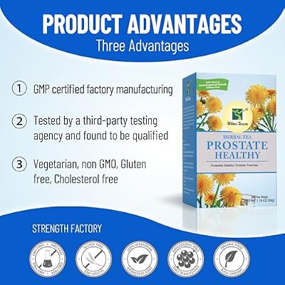 Wins Town Prostate Healthy Tea - Natural Herbal Blend, Promotes Urinary Health, Bladder Function & Comfort, 20 Tea Bags