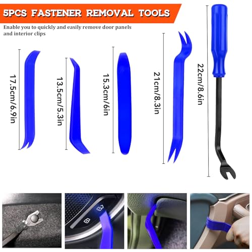 Image of 1355Pcs Car Retainer Clips & Metal Fasteners Kit - 36 Sizes Auto Push Rivets, Bumper U-Nuts & Screws with 5 Blue Trim Tools, Cable Ties. 3-Layer Storage Box for GM Ford (1355Pcs)