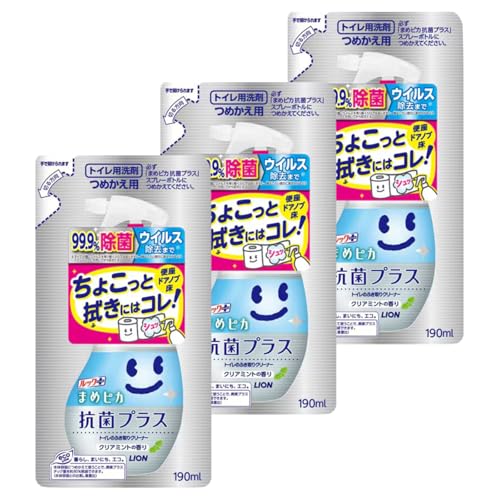 【まとめ買い】ルック プラス まめピカ 抗菌プラス トイレのふき取りクリーナー 詰め替え用 190ml ×3個セット