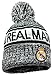 Kid's Real Madrid Knit Beanie Winter Hat, Licensed Youth R. Madrid Soccer Skull Cap Beanie White