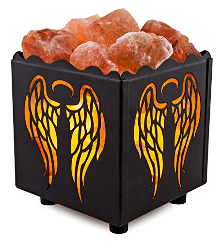 CRYSTAL DECOR Himalayan Pink Salt Lamp Basket & Dimmer Cord Bulb