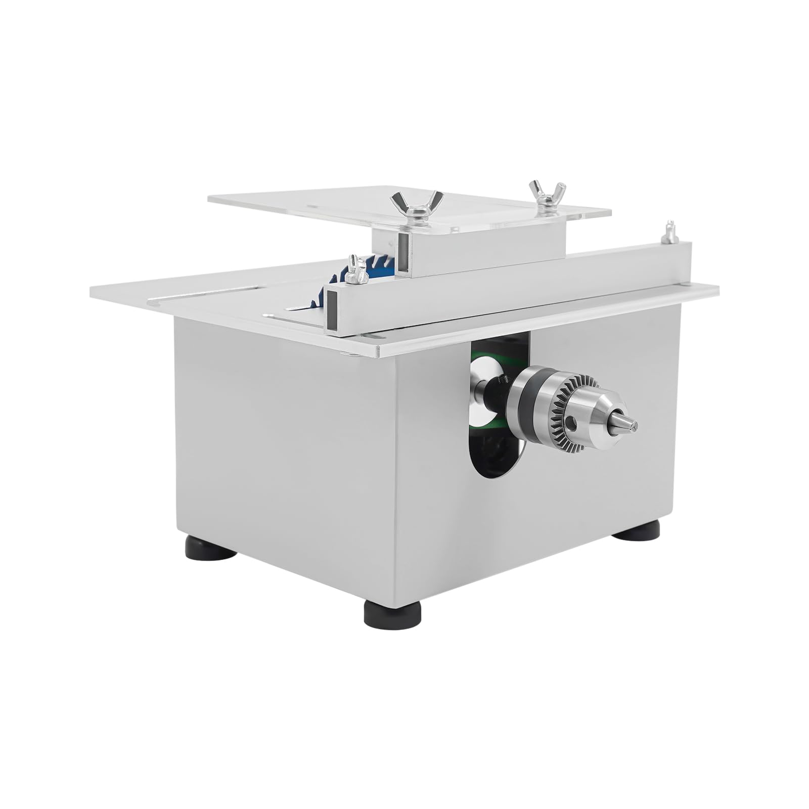 Mini sierra circular de mesa, 96 W, sierra de mesa eléctrica multifuncional, para trabajar la madera, máquina de corte de precisión, 7 velocidades, fuente de alimentación ajustable de precisión