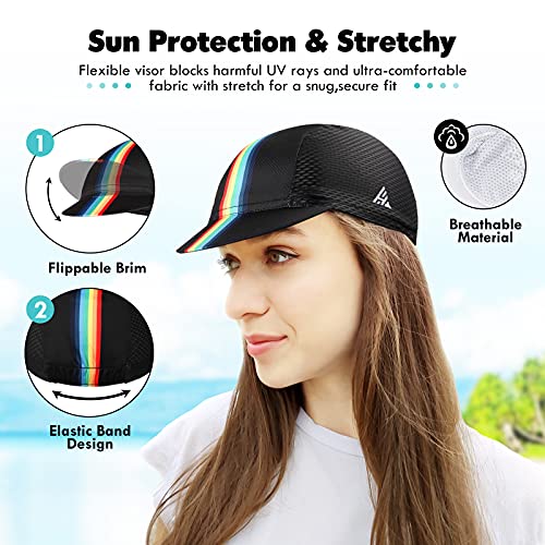 Hikenture Cycling Cap For Men And Women,Bike Hat With Visor Summer Sun Hat (Black) #TOP5