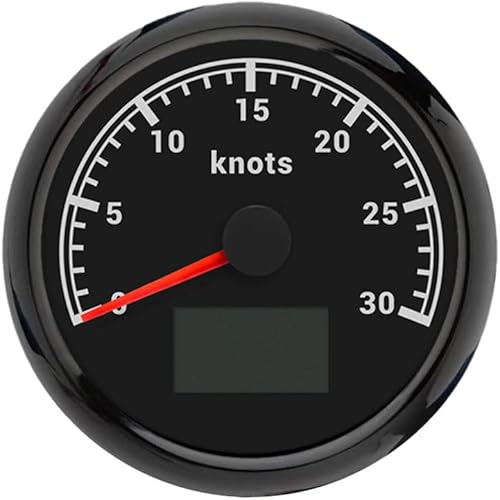 ELING 3.346 in Marine Boat GPS Velocímetro 0-30knots Calibre con Tripímetro Curso Sobre el Suelo 12V 24V con 8 Colores Retroiluminación