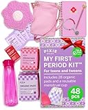 First Period Kit for Girls 9-12 - Ranked 1 for Comfortable & Organic Teen Pads - Tween Girls Trendy Stuff & Teen Girls Gifts - Biodegradable Absorbent Pads - Thoughtfully Designed for Tweens