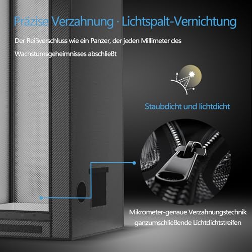 Zelsius Growzelt MyHomeGrow Grow Tent | Indoor Growbox | schwarz grün | Growroom Growschrank Darkroom Pflanzenzelt Gewächshaus Zuchtzelt (60 x 60 x 120 cm) 4 Zelsius Growzelt MyHomeGrow Grow Tent | Indoor Growbox | schwarz grün | Growroom Growschrank Darkroom Pflanzenzelt Gewächshaus Zuchtzelt (60 x 60 x 120 cm) – Bild 4