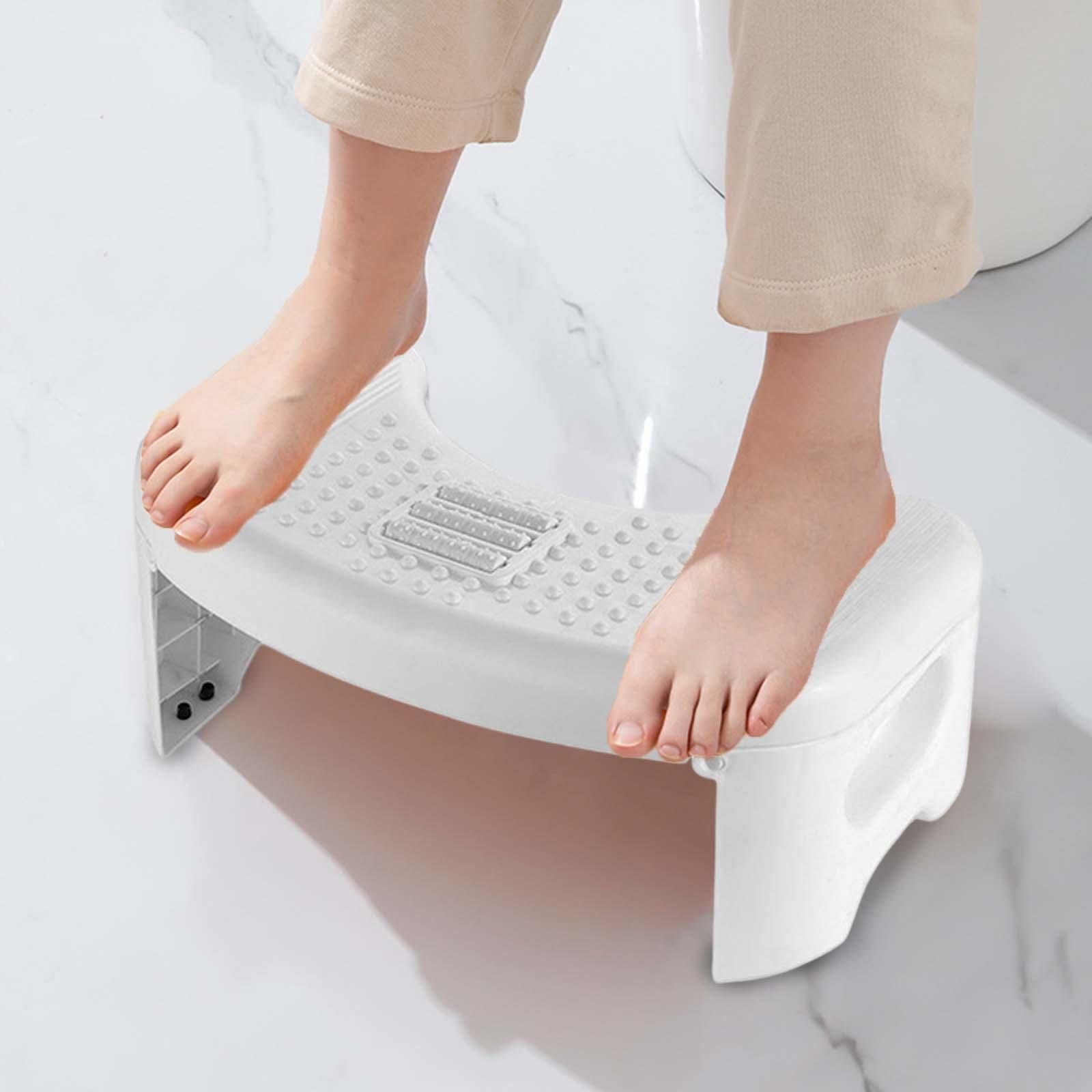 Taburete Plegable Baño Escalón Sanitario Portátil para Inodoro Taburete Movilidad Un Paso Plegable Accesorio de Plástico Práctico Material Res, Blanco, Individual