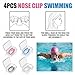 NOVAHAUS Nose Clip for Swimming, 4 PCS Silicone Waterproof Nose Plugs for Adults with Individual Storage Case, Soft Comfortable Non-Slip Fit for Pool Training Diving Water Sports Multi-Color
