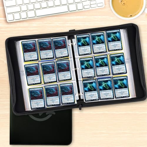 Image of Trading Card Binder,9-Pocket Premium Collector Card Binder Holds 720 Cards,Standard Cards Collection Album Folder for MTG,TCG,Yugioh(Black 2)