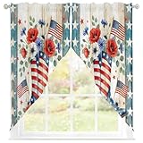 Independence Day Swag Curtain Valance for Kitchen...