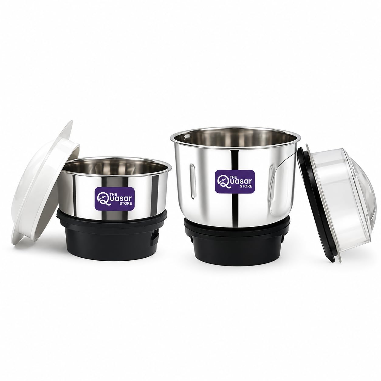 Combo Chutney Jar, Mixer Jar (180 Ml 400 Ml) Suitable For All Local & Branded Mixer Which Comes With 2 Lock & 4 Teeth Coupler - Silver — Amazon image 3