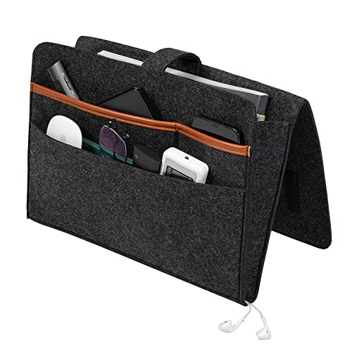 EGGREE Bett Organizer Hängend Betttaschen aus Dickerem Filz mit 4 Taschen, Anti-Rutsch Klein Aufbewahrungstasche für Etagenbett, Schreibtische, hochbett Cover