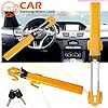 Steering Wheel Lock Twin Bar, Anti-Theft Heavy Duty Car Van Wheel Locks High Visibility Crook Lock for Car Security Device SUV Wheel Locks + 2 Keys (Steering Wheel Lock) #4