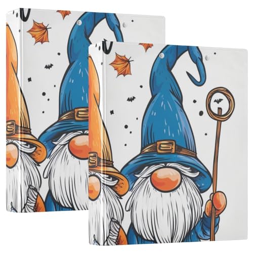 Image of 3 Ring Binder Gnomes Autumn Pumpkin 1.5 inch Binders Three Ring Binders with Clipboard Fit 8.5'' x 11'' Paper 3 Interior PVC Clear Pockets for Office Supplies