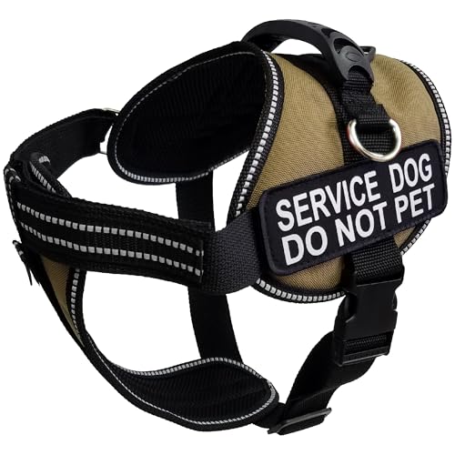 ActiveDogs Service Dog Vest - Padded Air-Tech Harness, Reflective, No Pull for Large Dogs, Heavy-Duty, L Girth 25