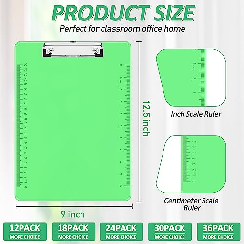 Pandri PANDRI-PCLIPS Plastic Clipboards, Pandri 30 Pack Clear Colored Clipboards thumb #1