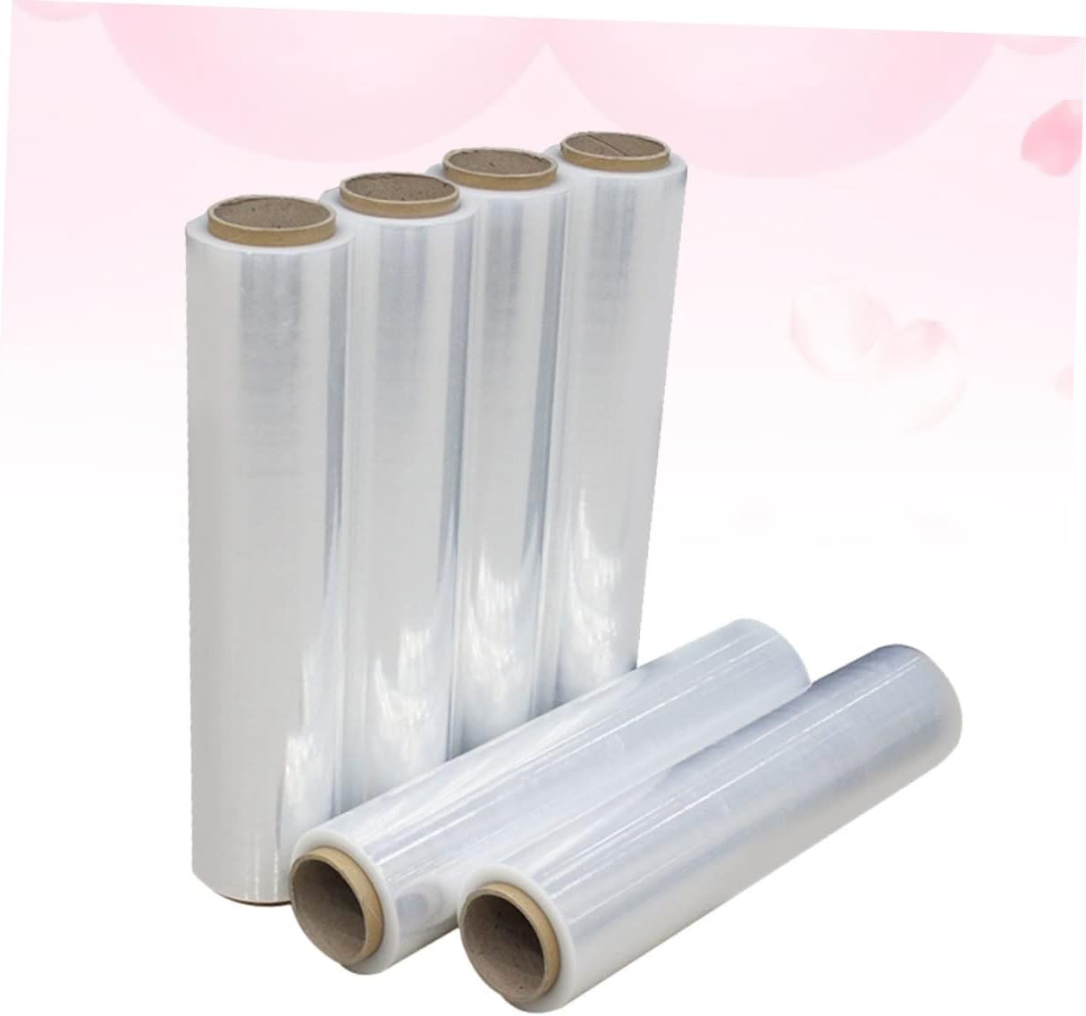 Veemoon 1roll Transparent Stretch Wrap Film Self-adhesive Clear Pallet Packing Film for Moving Storage and Furniture Mil Thickness