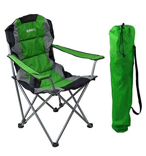 GigaTent Green Folding Camping Chair – Ultra Lightweight Collapsible Quad Padded Lawn Seat