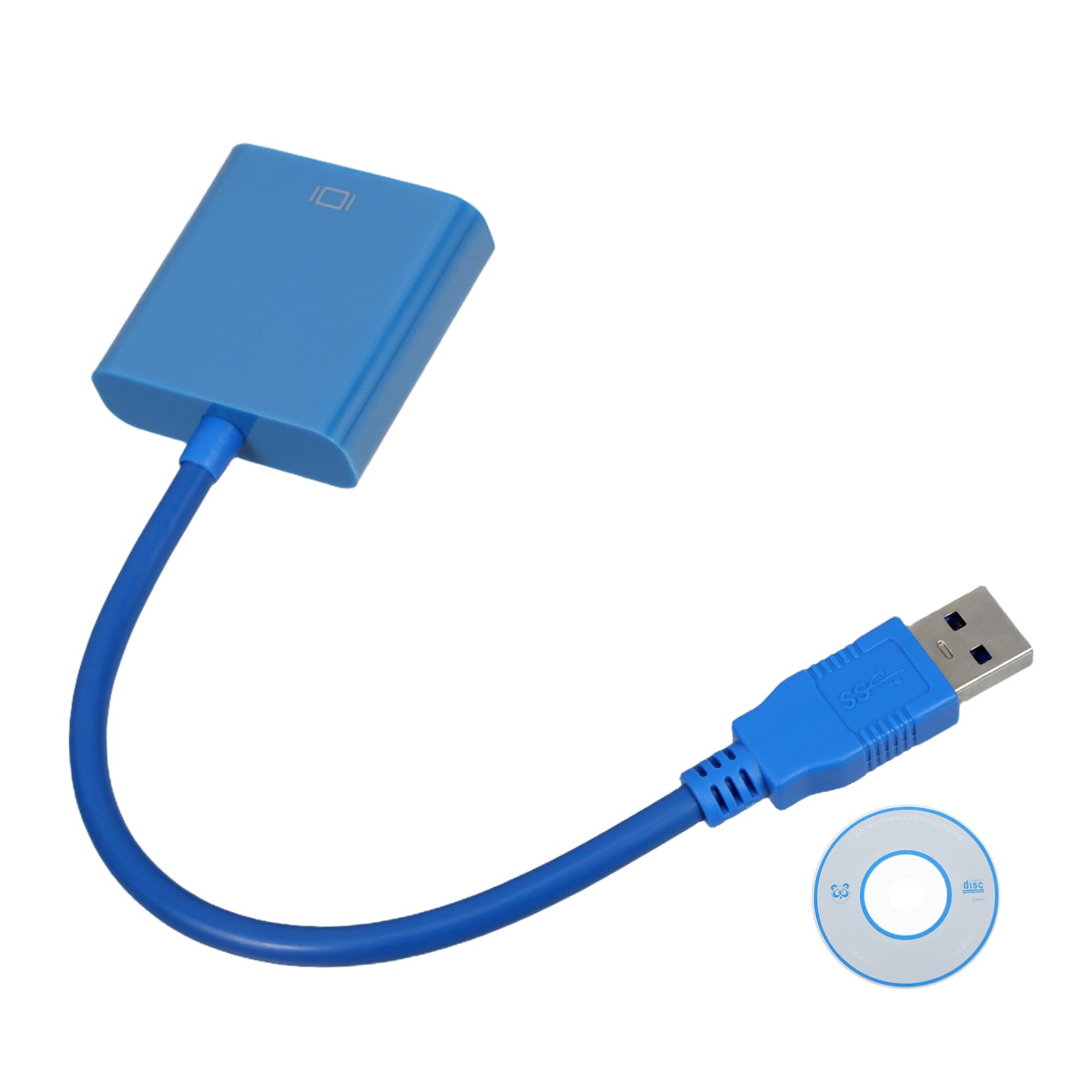 CONGARTENO USB to Vga Adapter Cable for External Video Display Easy to Use Converter for Monitor Supports Multi Display Functionality No External Power Needed Blue