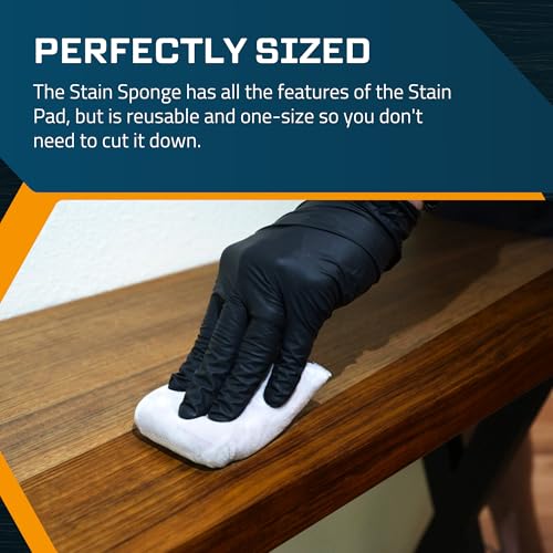 Image of MāKRS Stain Sponge, 2-Pack Staining Pads, Stain Brushes for Wood, Lint and Streak-Free Applicator Sponges, Micro-Brush Over Foam Core, for Wood Stains and All Finishes, Easy to Use