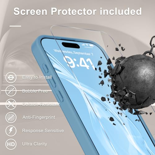 Image of YENAPOON for iPhone 17 Pro Max Case, Matte Magnetic Phone Cover [with 1 Screen Protector] [Support for MagSafe] [Shockproof Military Grade Protection] Translucent Frosted Back, Lavender Purple