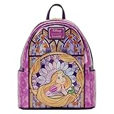 Loungefly Disney: Rapunzel Stained Glass Collection Mini Backpack - Disney Princesses - Exclusiva Amazon - Bolso Coleccionable - Idea de Regalo - Mercancia Oficial - para Chicos, Chicas