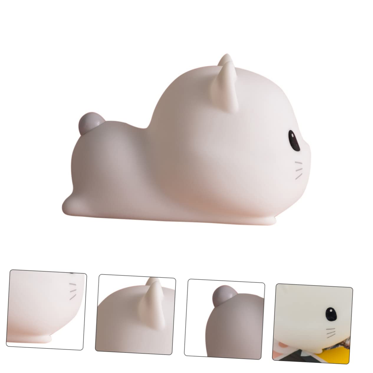 Gadpiparty 1pezzi Lampada Notturna Forma di Gatto Luce da Tavolo Morbida senza Luce Intensa Lampada da Notte USB Comoda per Dormire Decorativa per Interni