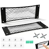 Kofferraum Taschen Auto Klett – Gepäcknetz & Organizer für Kofferraum mit 3 Montagearten & verstärkten Metallösen – inkl. Gepäcknetz zum Schrauben für SUV, Limousine & Kombi – 2er Set (60x25 cm)