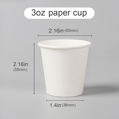 Miniatura 3 de PakTalk Paquete de 400 vasos de papel de 3 onzas líquidas, tazas de café expreso blanco, vasos desechables para lavamanos, tazas de papel pequeñas
