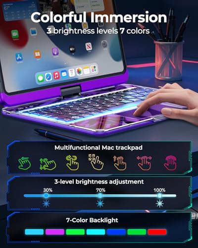 Funda con teclado iPad Pro 11 M4 2024 trackpad soporte lapiz transparente 3