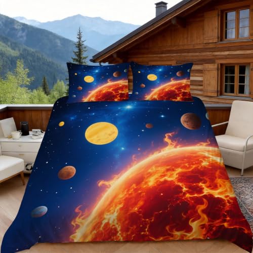 Housse de couette 140x200 planètes zippée facile à laver - 5