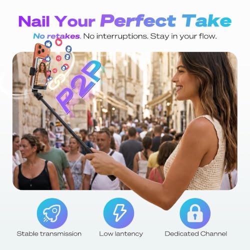 Image of SYNCO Wireless Selfie Monitor Screen for iPhone 7-16 Series(White) | Magnetic Back Camera Selfie Monitor, Secure Private P2P Network, Vlog 4K /1080p, 164FT Long Range for TikTop, Youtube, Makeup