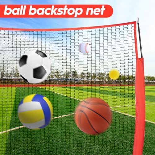 7x7ft /10x16ft /10x20ft Portable Stable Backstop Net with Handbag and 12 Ground Stakes. Sport Net for Baseball Soccer, Lacrosse, Softball. Ball Stop Equipment for Backyard Garden Training（Only Block） by POWSAWER - Image 5