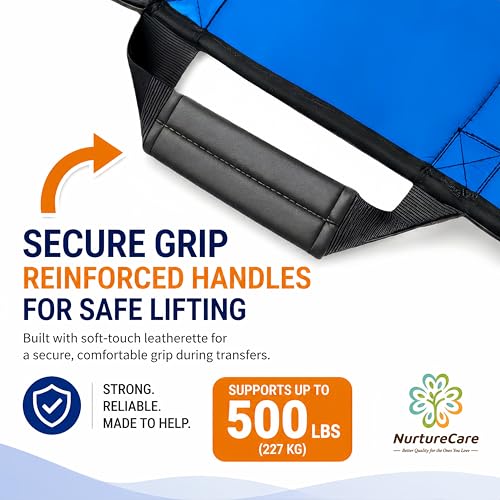 Upgraded 3-Layer Positioning Bed Pad with Handles, Transfer & Slide Sheet for Elderly Care, Waterproof Washable Draw Sheet for Turning, Lifting & Repositioning (48" x 40", Blue) - Image 5