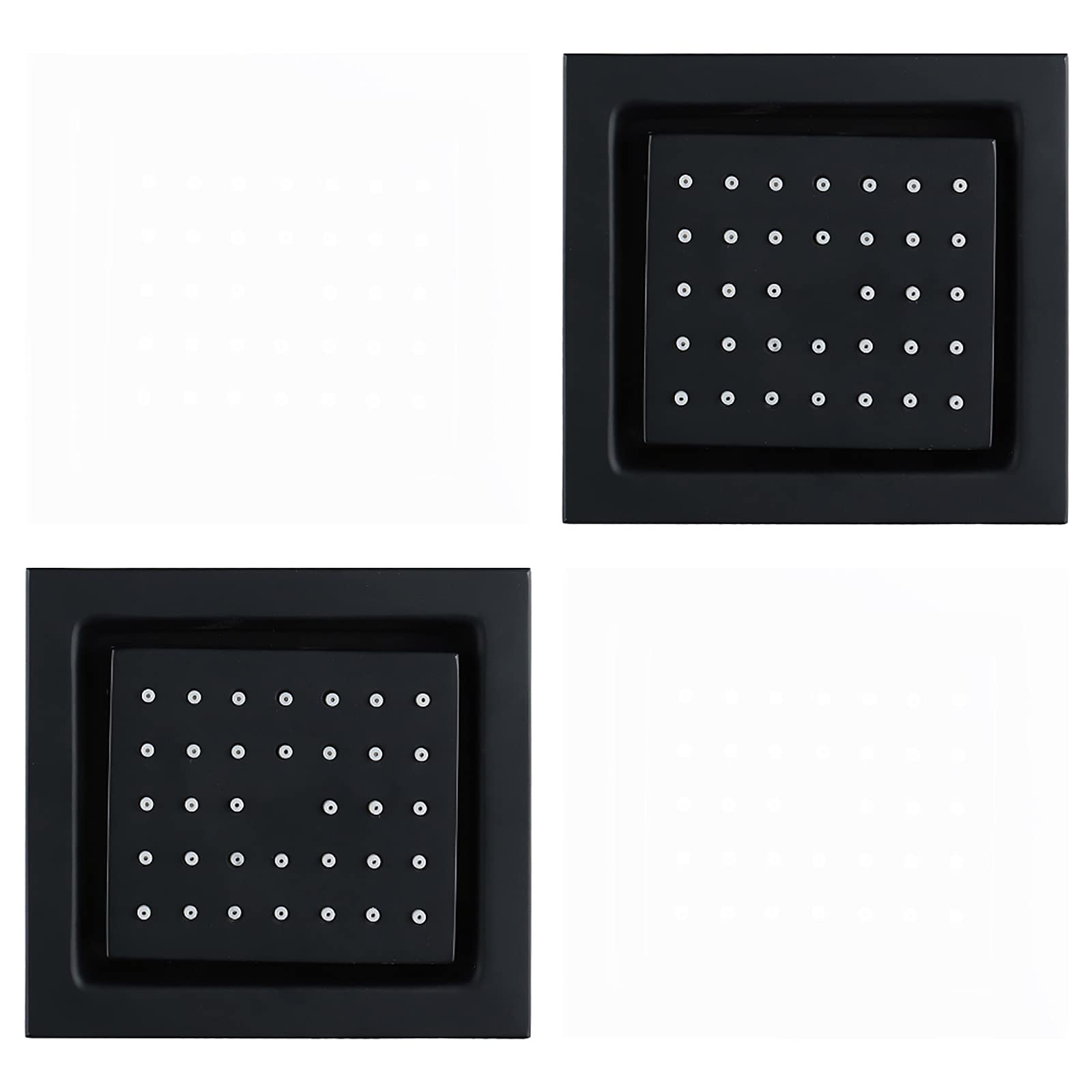 Pommeau de Douche Latéral à Jet Noir Laiton Accessoires de Robinetterie Spa de Massage Mur Monté Douche Réglable Pulvérisation Latérale, 120x130mm,2 pcs