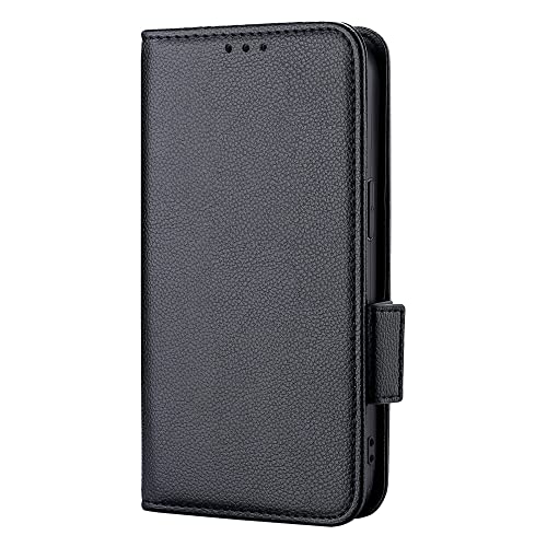 Sawiqpd Blackview Wave 6C Case, Slim Shockproof Flip Wallet Protective Cover Notebook Leather Case with Card Holder Magnetic Closure Stand TPU Bumper for Blackview Wave 6C Phone Cover, Black