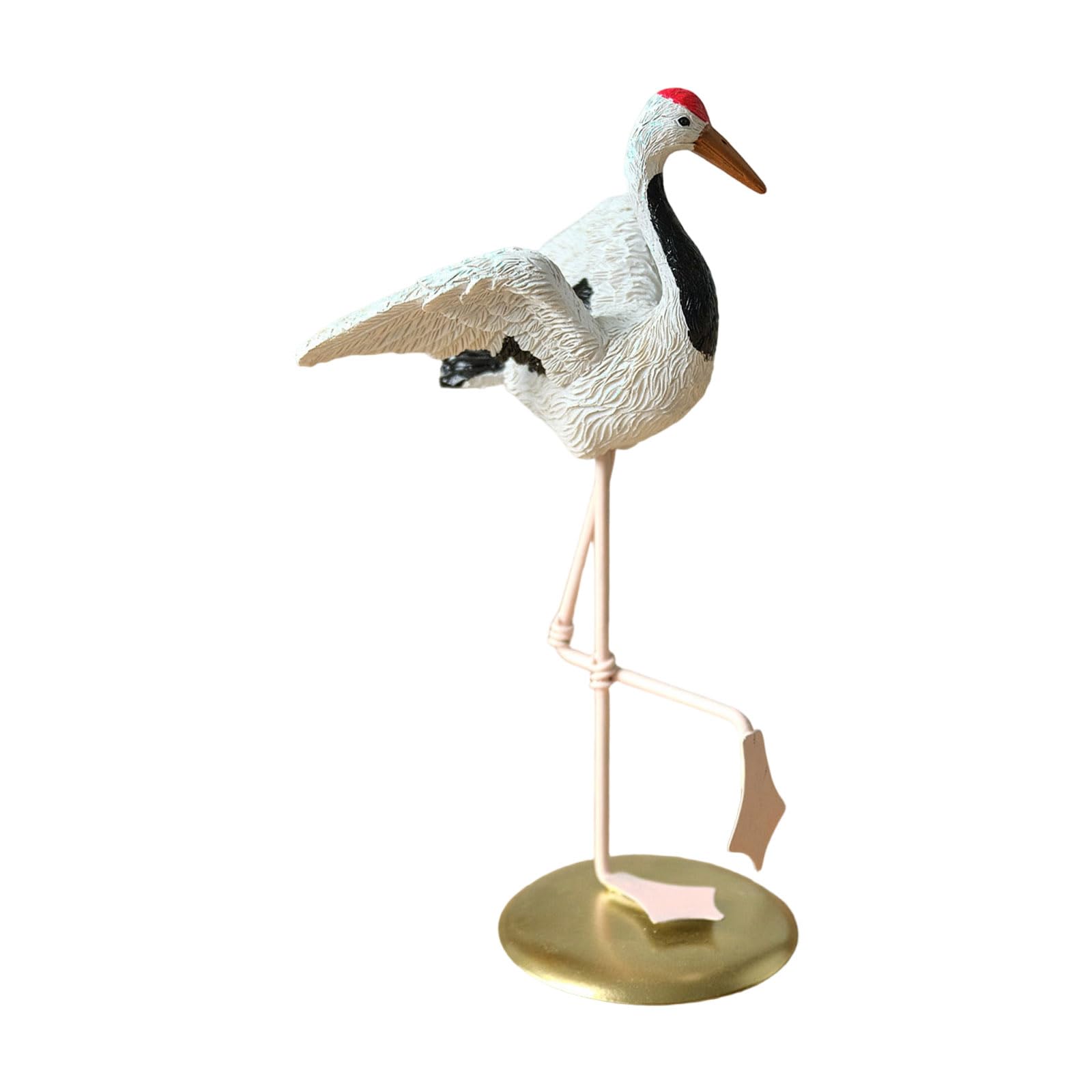 Shurhome Natural Looking Cranes Statue Outdoor Decoration Resins and Iron Wind Resistant Quickly Installation Resin and Iron Sculpture