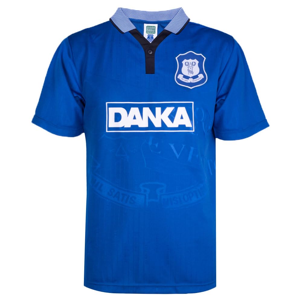 Score Draw Everton 1996 Retro Football Shirt Blue XX-Large Polyester