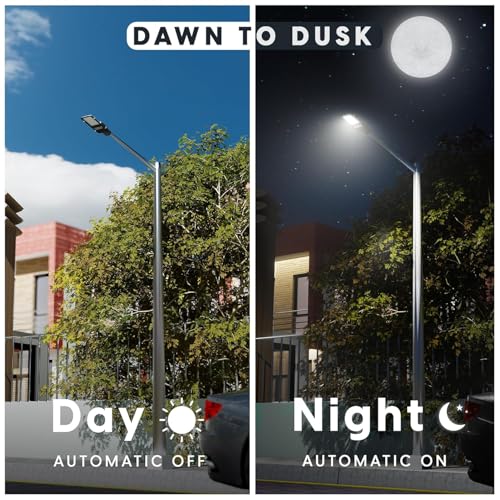 Image of 36W LED Street Light with Auto On /Off Sensor | Dusk to Dawn Outdoor Light | IP65 Waterproof & Dustproof | BIS Approved | Polycarbonate Body | Energy Efficient Street Lamp | Corded Electric